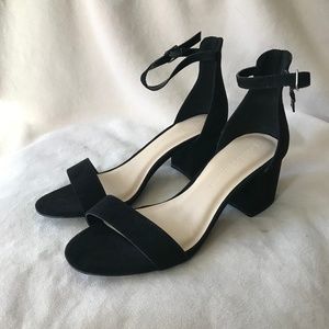 Strappy black heels